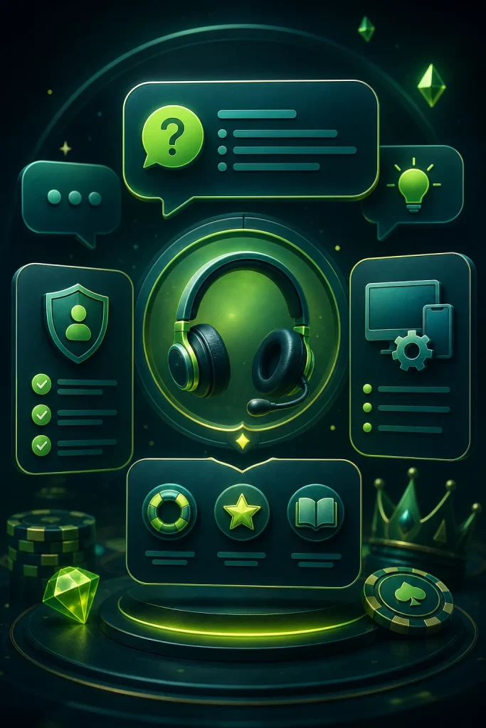 Yono Games support information visual